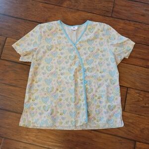 White Cross scrubs top